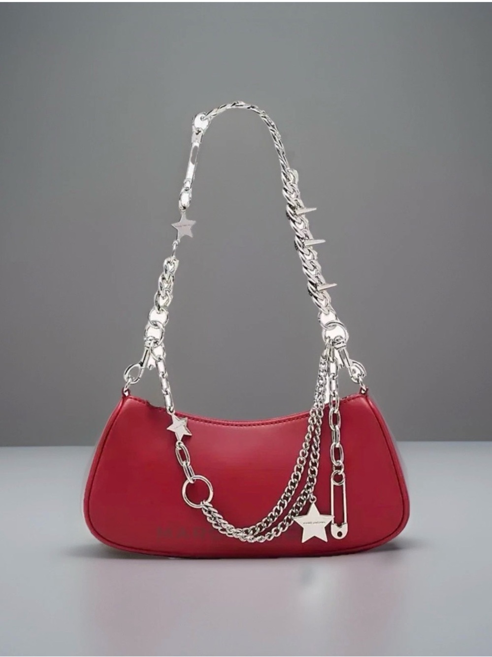 Marc Jacobs The Star Charm Leather Shoulder Bag In Siren/ Silver